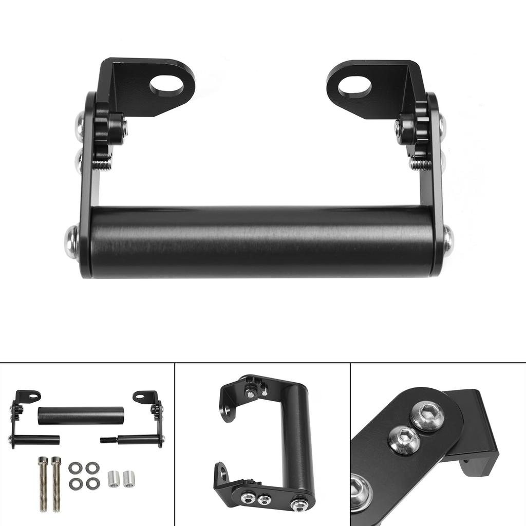 Bruce Shark Motorradlenker 22mm M8 Lenkerstrebe Schwarz & Strebe, Universal, 360° Verstellbar, Bolzen, Stange, Universal, Querformat/Hochformat