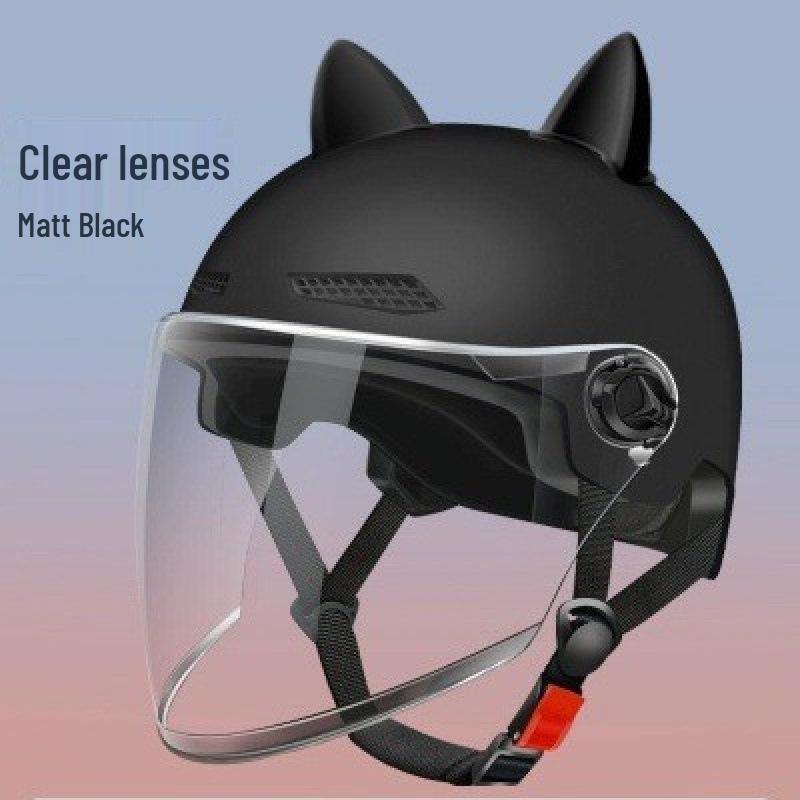 3C Certified Unisex Cat Ear Electric Bike Helmet, Sun Protection, All-Season Safety