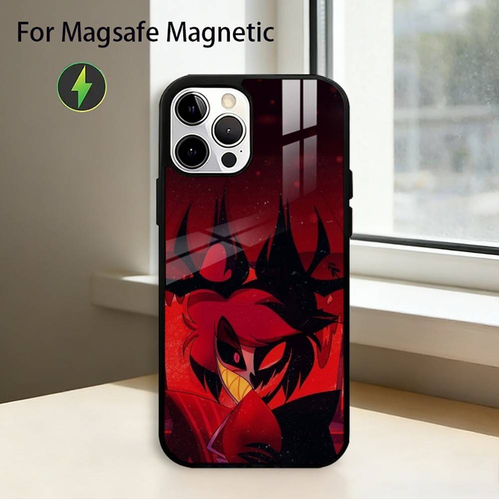 

H-HazbinS H-Hotels AlastorS Phone Case For iPhone17,16,15,14,13,12,11 Plus,Pro Magnetic For Magsafe Wireless Charging iPhone15PRO