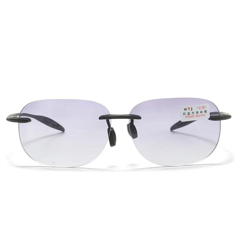 Progressive Bifocal Sun Reading Glasses For Middle-Aged Frameless Presbyopia Glasses Fashionable Prescription Eyeglasses Diopter