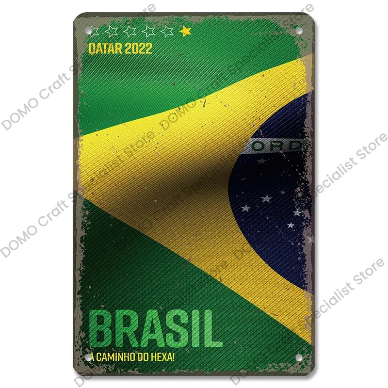Brazil Travel Poster Country Flag Metal Tin Signs Retro Carnival Party Metal Plate Wall Decor For Bar Pub Club Home
