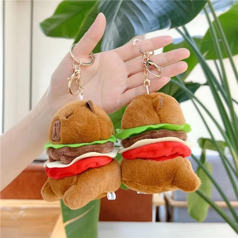 Capybara Hamburger Plüschtier Niedliche Anime Flauschige Puppe Weiches Simulations-Weihnachtsgeschenk für Kinder Mädchen