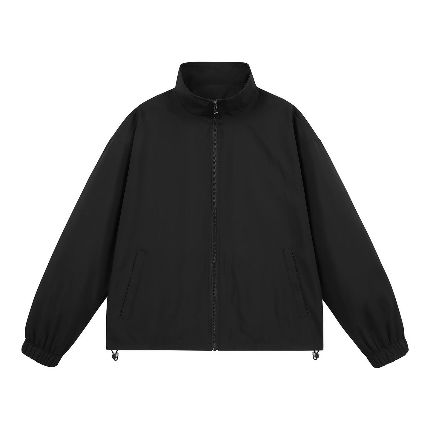 

New Jacket Men s Stand-up Collar Loose Casual American Trendy Basic Trendy Top 3XL чёрный