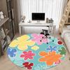 1pc Floral Pattern Office Round Rug, Non-slip, Soft and Durable Office Rug for Interior Decoration, Perfect for Office, Beautiful Decoration Yy2603230