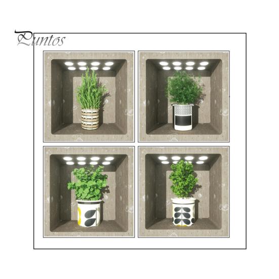 

Наклейка на стену с горшечными растениями, 3D-эффект, самоклеющаяся, водонепроницаемая, съемная из ПВХ, для гостиной, спальни, современного настенного искусства, украшение для зеленого растения, наклейка