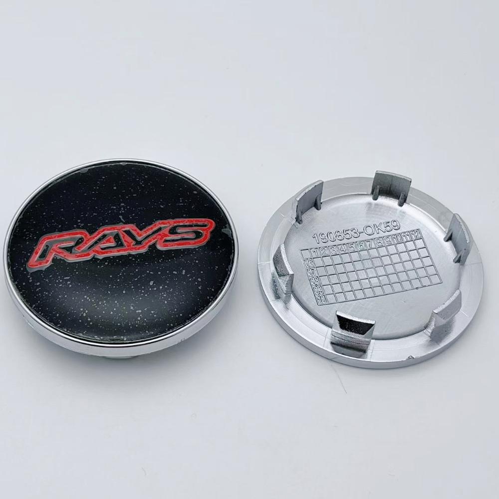 

4pcs 59mm Car Wheel Center Caps With RAYS Logo Emblem Wheel Hubcaps Rims Center Dust Cover Replace Car Styling Accessories RAYS Badge&4pcs K59 Wheel Caps