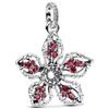 Trendy Red Monster Flower Charm Bracelet 925  Silver Adjustable Hypoallergenic Diy Fine Jewelry