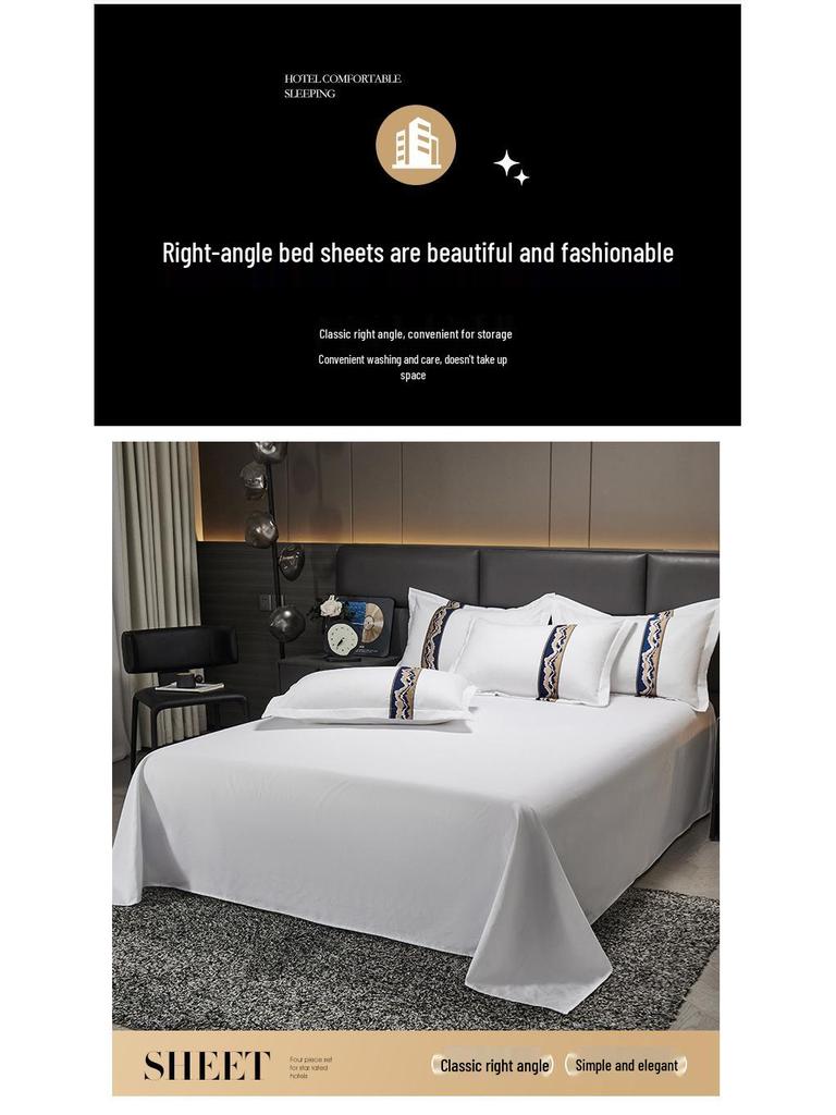 Four-Piece White Bedding Set for Hotels, Guesthouses & B&Bs: Includes Sheets and Three-Piece Duvet Cover Set