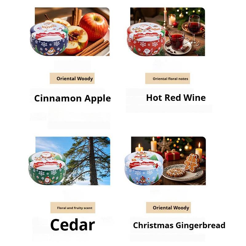 A Set of 8Pcs Christmas/Halloween Candle Sets, with Metal Cans with Lids, Suitable for DIY Crafts, Holiday Decorations, and Gifts Ristmas Candles