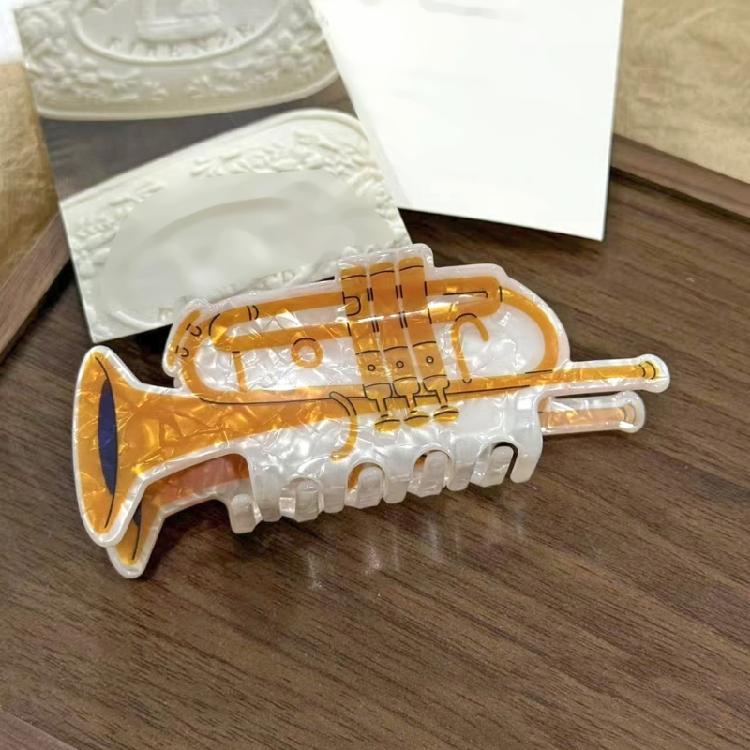 Multipurpose Acrylic Hair Claw Clip Musical Instrument Design Hairpin Hair Ornament For Women Gift For Music Lover