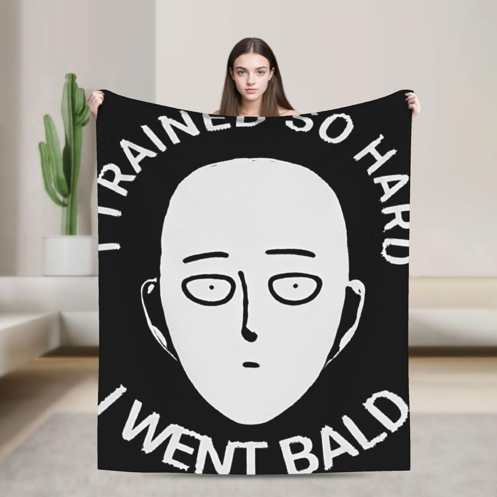 One Punch Man Saitama Anime Graphic Super Warm Blanket Picnic Plush Bedding Throws Print Flannel Bedspread Sofa Bed Cover