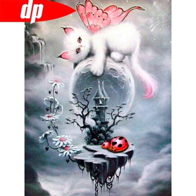 Diamantstickerei Komplettset Katze Bild aus Strasssteinen Diamant Tier Diamantkunst Heimdeko