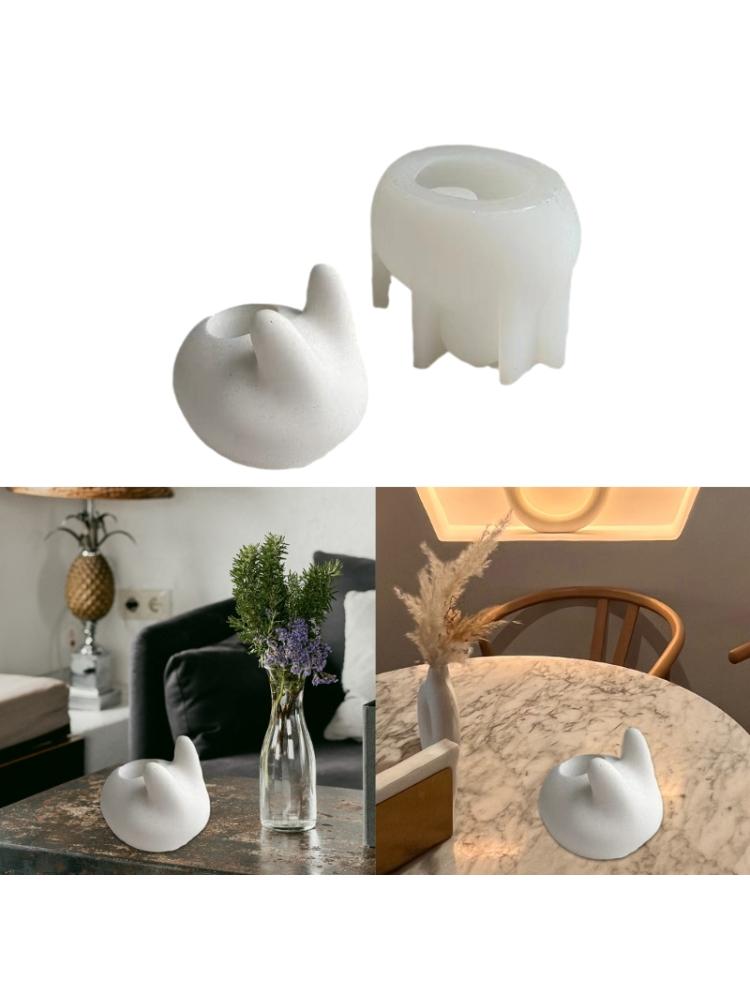 Handmade Silicone Candle Holder Mold Epoxy Resin Casting Mould for  Shaped Aromatherapy Candleholders Making