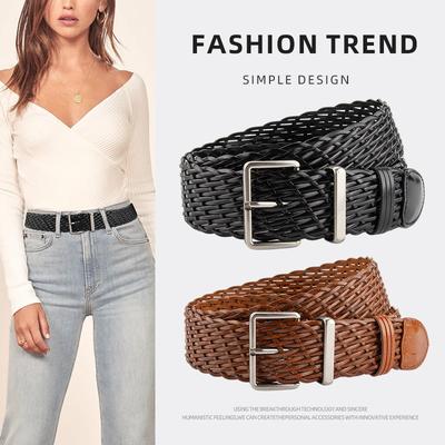 Retro Hong Kong Style Braided Women's Belt Korean Casual Ins Student Jeans Women's Decorative Belt