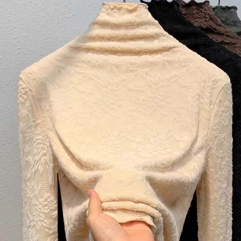 Sweatshirt für Damen Baumwollfleece Verdickt Locker Hoher Kragen Lässig Langarm Top Sweatshirt