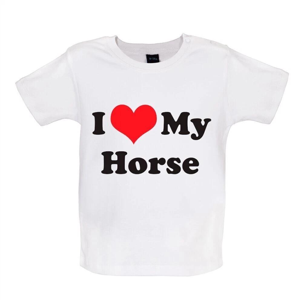 I Love My Horse - Kids Baby Kids Boys Girls Unisex T-Shirt / Bodysuit - Ride Riding Equestrian Horses 100