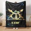 Custom Name Elegant Gothic Crest blanket for Couch & Bed, Plush Cozy Fuzzy Blanket Super Soft & Warm Blankets for Fall and Winter. 090874