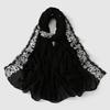 Butterfly Embroidery Hijab Scarf for Woman Muslim Long Shawl Islam Turban Headscarf