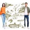 Fishing Landscape Blanket Soft Cozy Throw Cute Nature Print Lightweight Sofa Decor Gift