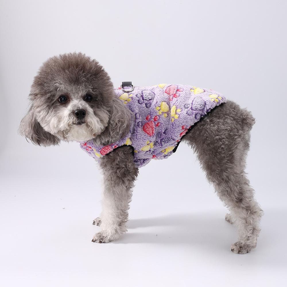 Leashable Dog Zipper Jacket - Cross-Border Sweater for Teddy, Bichon, Chihuahua - Autumn/Winter Pet Clothing