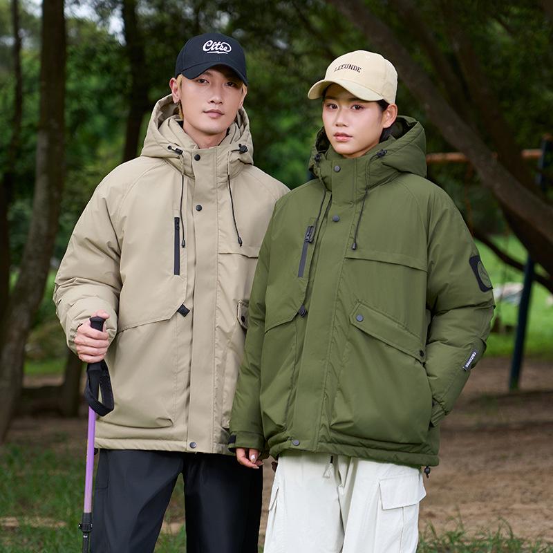 Winter Hooded Couple's Outdoor Windbreaker: Youth Casual Water & Windproof Mountaineering Jacket