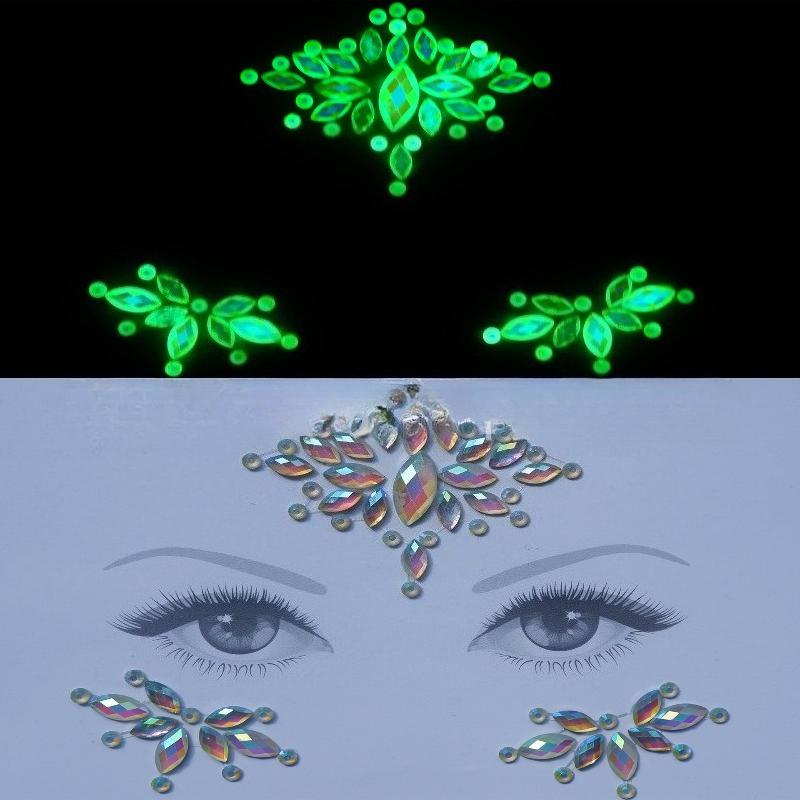 Crystal Tattoo Sticker Glitter Eyeliner Eyebrow Makeup Face Eyes Diamond Temporary Tattoo Rock Rhinestone 3D Eyeliner Stickers