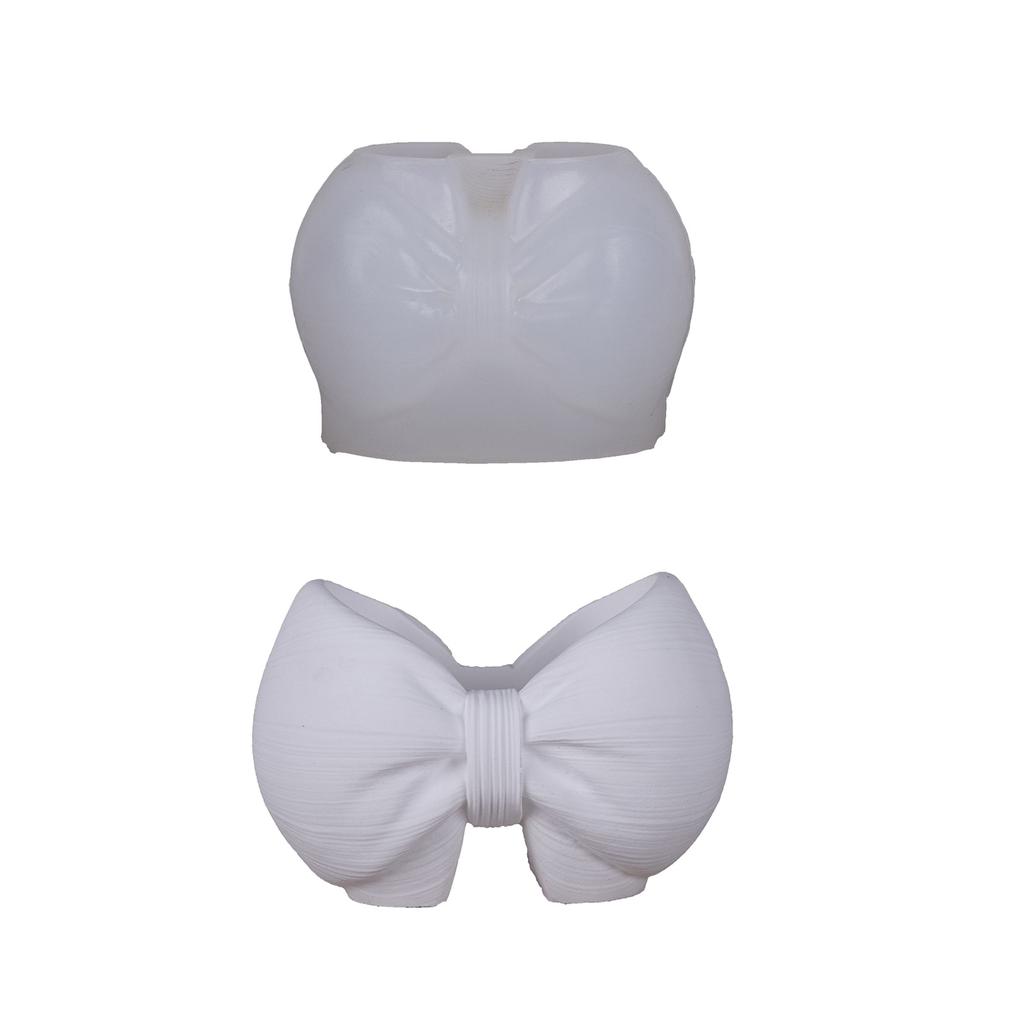 Silikonová forma na květináč s mašličkou pro pryskyřici, cement, betonové řemesla, DIY výrobu šperků, domácí dekoraci, dárek