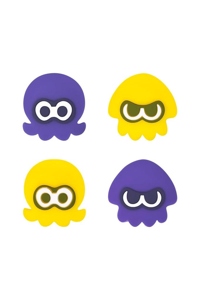 YOCORE Silicone Thumb Grip Caps for Pro Easy To Octopus Jellyfish Purple and Yellow PS4/PS5/Switch Controllers, Anti-Slip, Install, Durable, + Design,