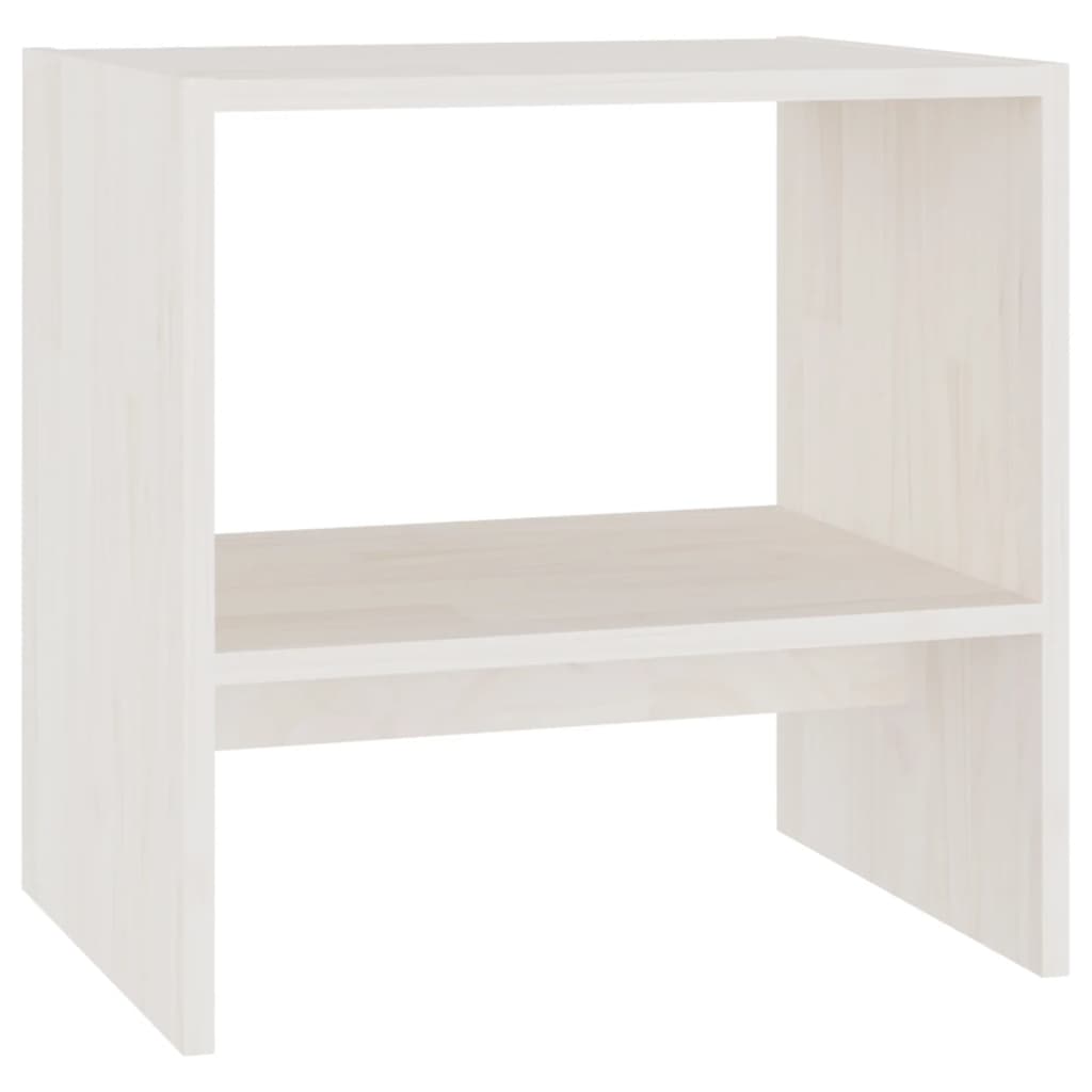 Vidaxl Szafka Nocna, Biała, 40X30,5X40 Cm, Lite Drewno Sosnowe