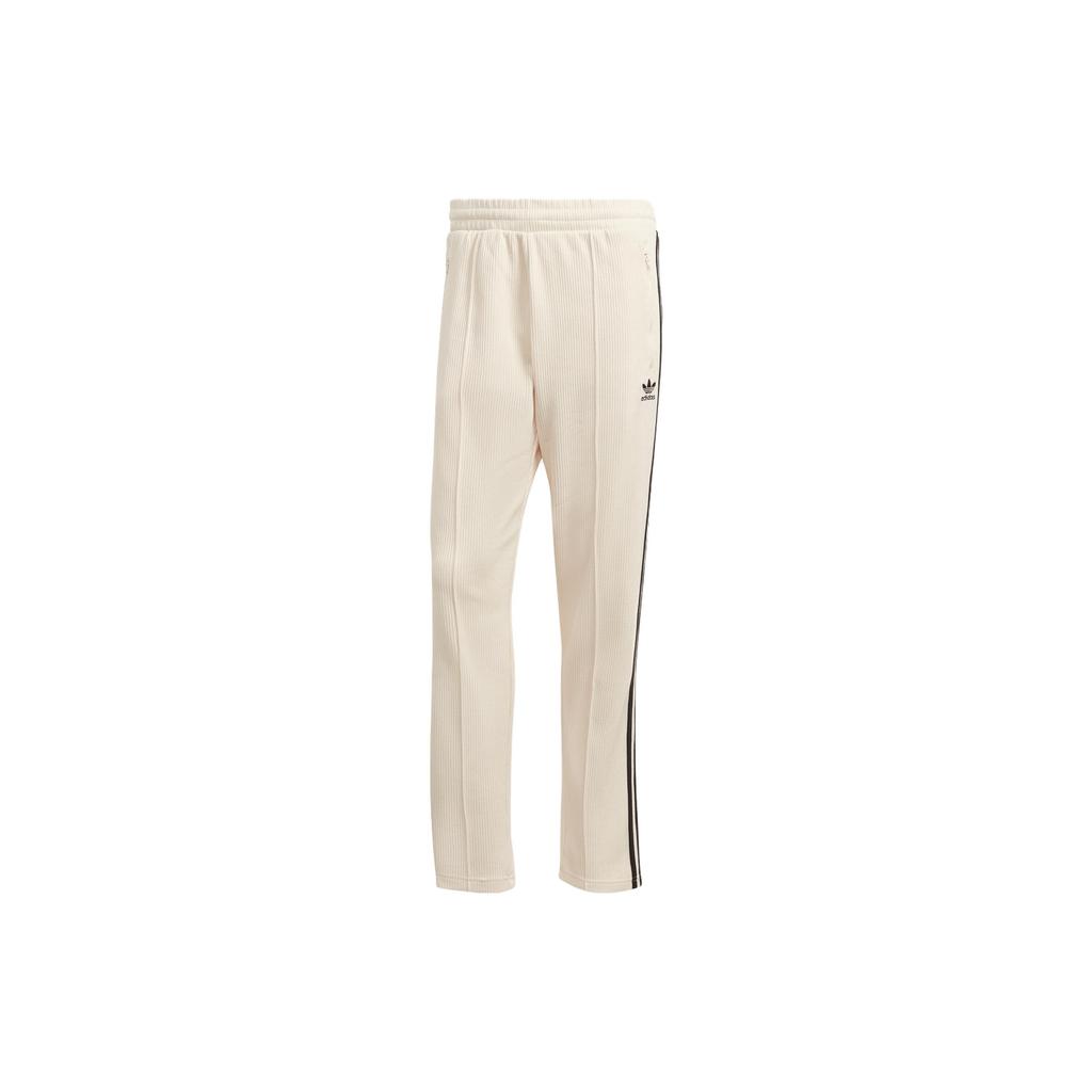 Adidas Originals Adicolor Waffle Beckenbauer Striped Print Casual Straight-Leg Pants Men Bottoms White HR3308