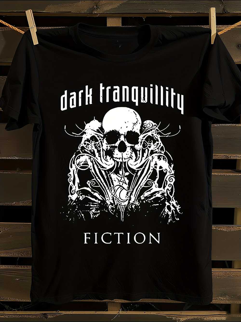 Готическая Тёмная Безмятежность Череп и Крыло Летучей Мыши Графическая Футболка XXXL