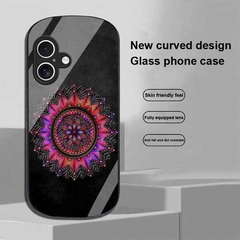 Luminous Black Lotus For Apple IPhone 16 11 13 15 14 Pro Max 12 Mini 7 8 Plus XR XS Elliptical Shaped Tempered Glass Phone Case