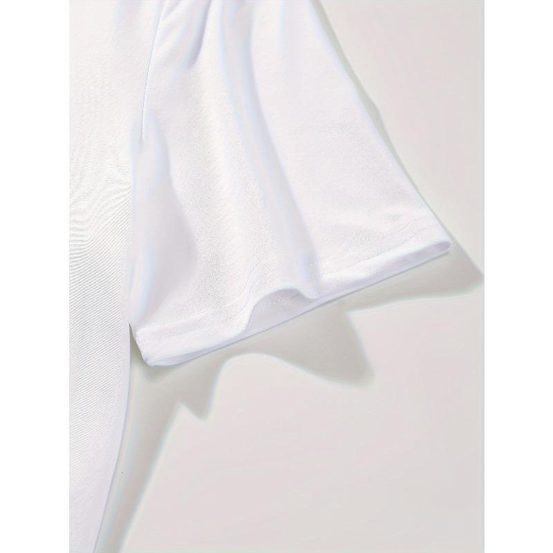 Europejski Rozmiar Damska Casualowa Koszulka z Krótkim Rękawem i Okrągłym Dekoltem z Nadrukiem Sloganu "DO WHAT MAKES YOU HAPPY", Obniżone Ramiona, Luźny Krój