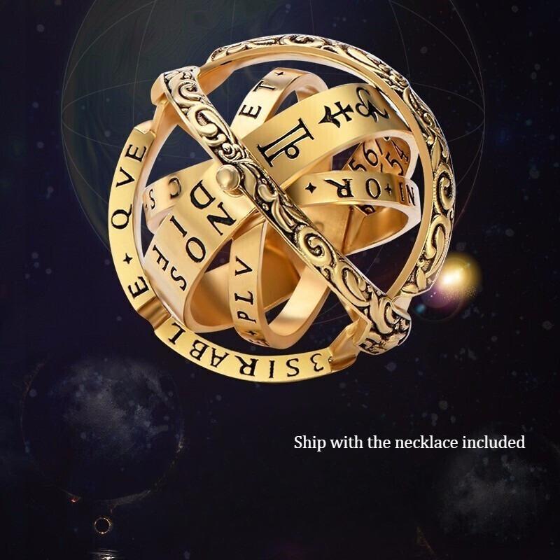 Anillo Deformable de Bola Esfera Astronómica Anillo para el Dedo Cósmico Regalos para Amantes, Anillos de Aleación