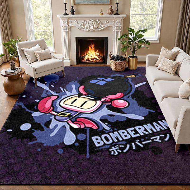 Bomberman Carpet Door Mat for Living Room or Bedroom Protective Mat Under Chair Office Decoration Christmas Gift Birthday Present