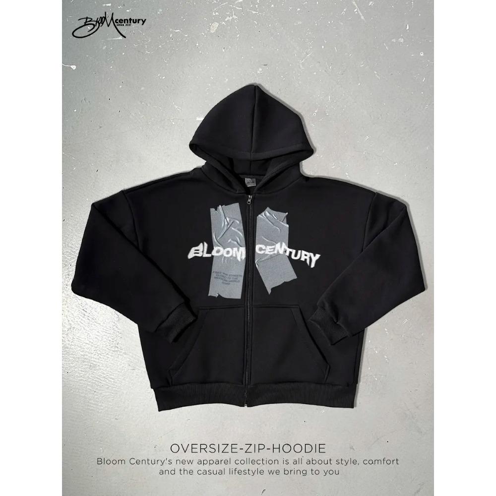 Men's Zipper Shirt Trendy Hip Hop Butterfly Printed Loose Casual Street Dress Cardigan