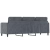 Vidaxl Sofa 3-Osobowa, Ciemnoszara, 180 Cm, Obita Aksamitem