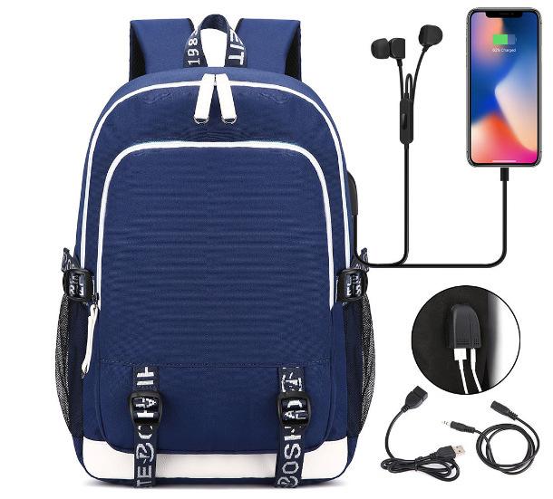 Mochila escolar de gran capacidad con correa para el hombro; set de tres piezas para estuche de lápices de estudiante