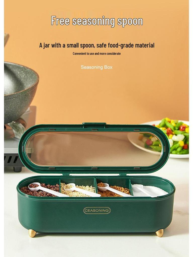 New Multi-Grid Seasoning Box Set: Sealed Kitchen Storage for Salt, MSG, and More