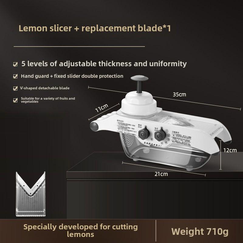 Nastavitelný multifunkční kráječ na citrony a brambory pro obchody s mléčným čajem a grilování