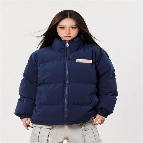 

Новая мужская и женская брендовая одежда с принтом и воротником-стойкой, зимняя теплая парная одежда-хлеб 5XL синий