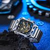 Unique Square Hollow Dial Watches Top Luxury Brand Men Sport Watch Automatic Mechanical Waterproof Wristwatch Relogio