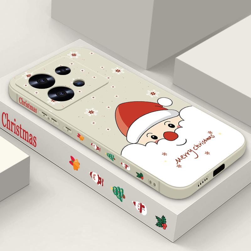 Cute Santa Claus Printed Lanyard Phone Case For Xiaomi Redmi Note 14 13 12 Pro Note 13 14 Pro Plus 5G 13 13C 4G 11 10 Pro Soft Silicone Cover