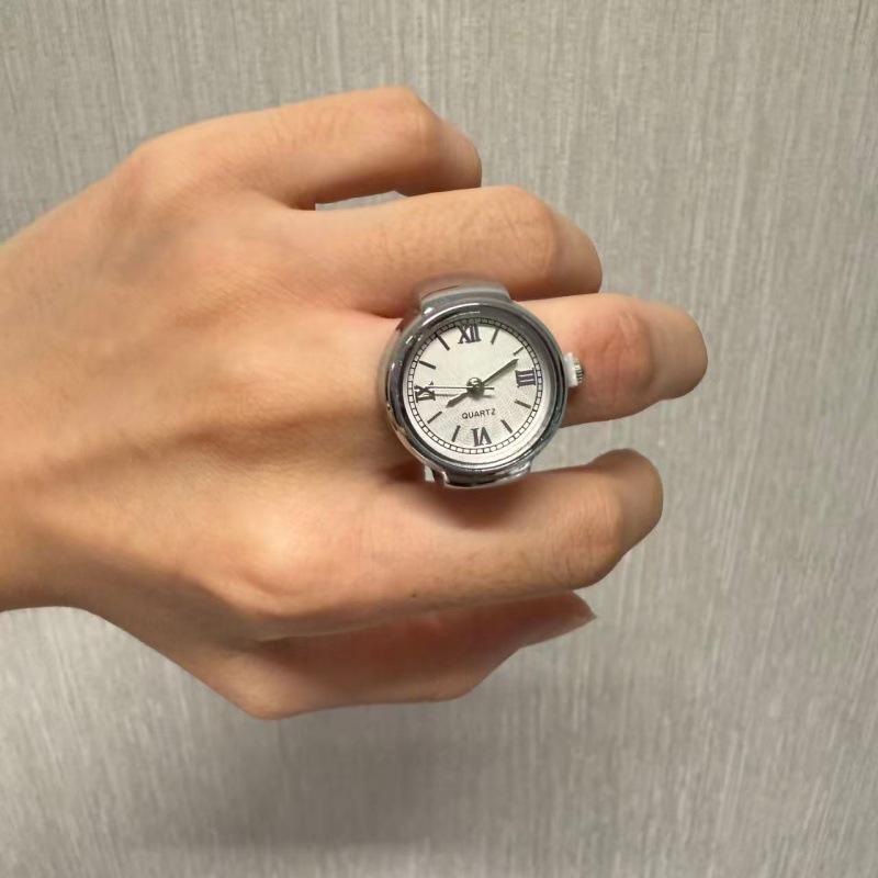 Korean Style Retro Hipster Watch Ring - Trendy Men's Hand Jewelry Accessory