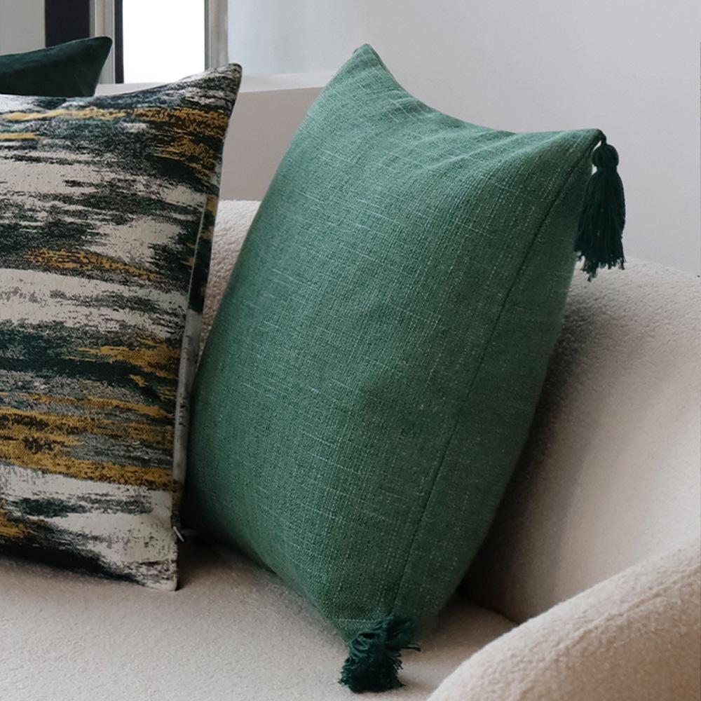 45X45Cm Dark Green Throw Pillowcase Cojines Texture Color Woven Abstract Jacquard Pillow Cover Home Decorative Cushion Covers