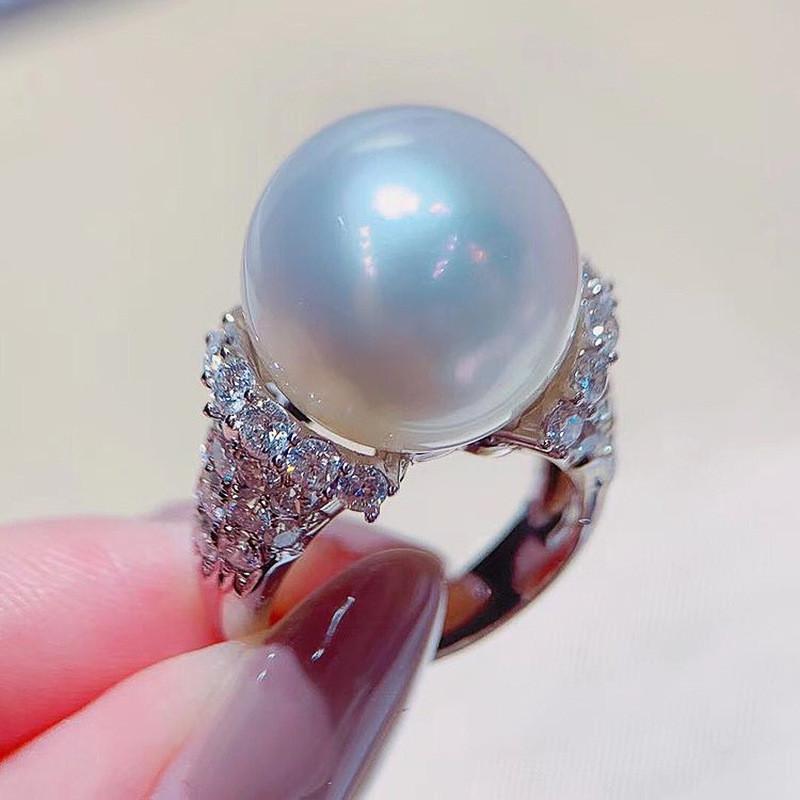 AAA Cubic Zirconia Pearl Rings for Women Engagement Wedding Party Luxury Fashion Female CopperJewelry Gifts