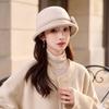 Temperament simple bucket hat autumn and winter bow decorative basin hat gentle intellectual versatile hat women's