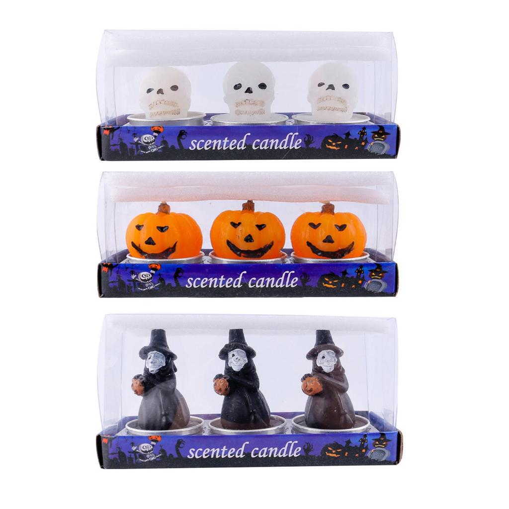 Halloween Candle Decorations Festival Party Layout Funny Pumpkins Skulls Small Candle Photo Props Candle
