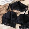 Sexy 1/2 Cup Push Up Bra Set Women Lace Flowers Embroidery Underwear Wire Free Thickened Cup Romantic Detachable Strap Lingerie