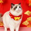 New Year Red Knitted Scarf for Cats and Dogs - Warm Wool Bib for Spring Festival